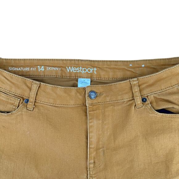 Upcycled Cut-Off Orange Colored Denim Shorts Westport Skinny  Size 14 - Picture 3 of 4